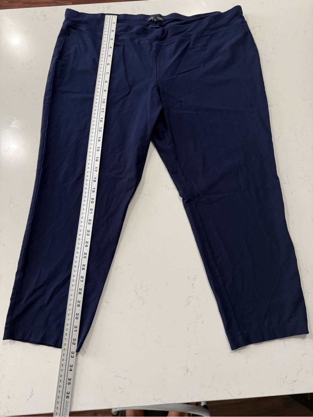 Eileen Fisher Women's Navy Pull-On Slim Ankle Pants. Size XL - Picture 3 of 10